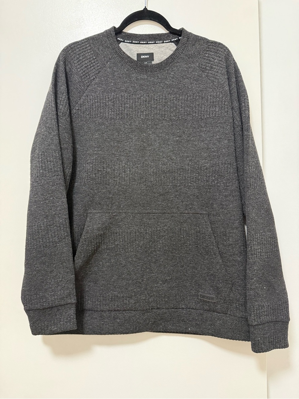 DKNY Men’s Charcoal Crewneck Pullover Sweater